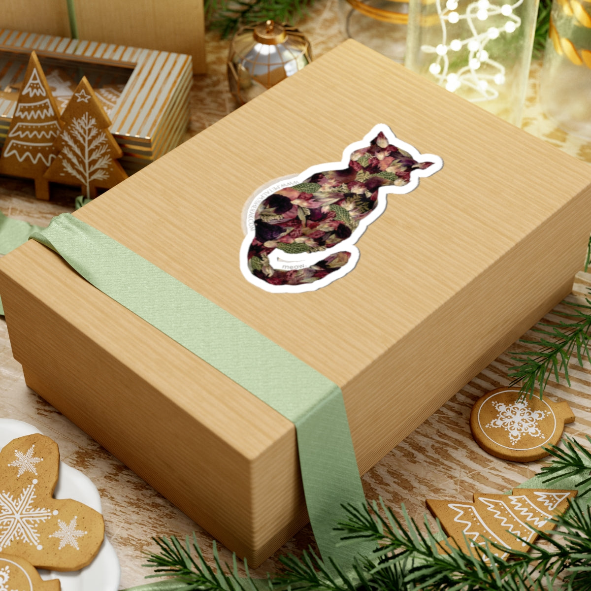 Botanical Meow Cat -Sticker