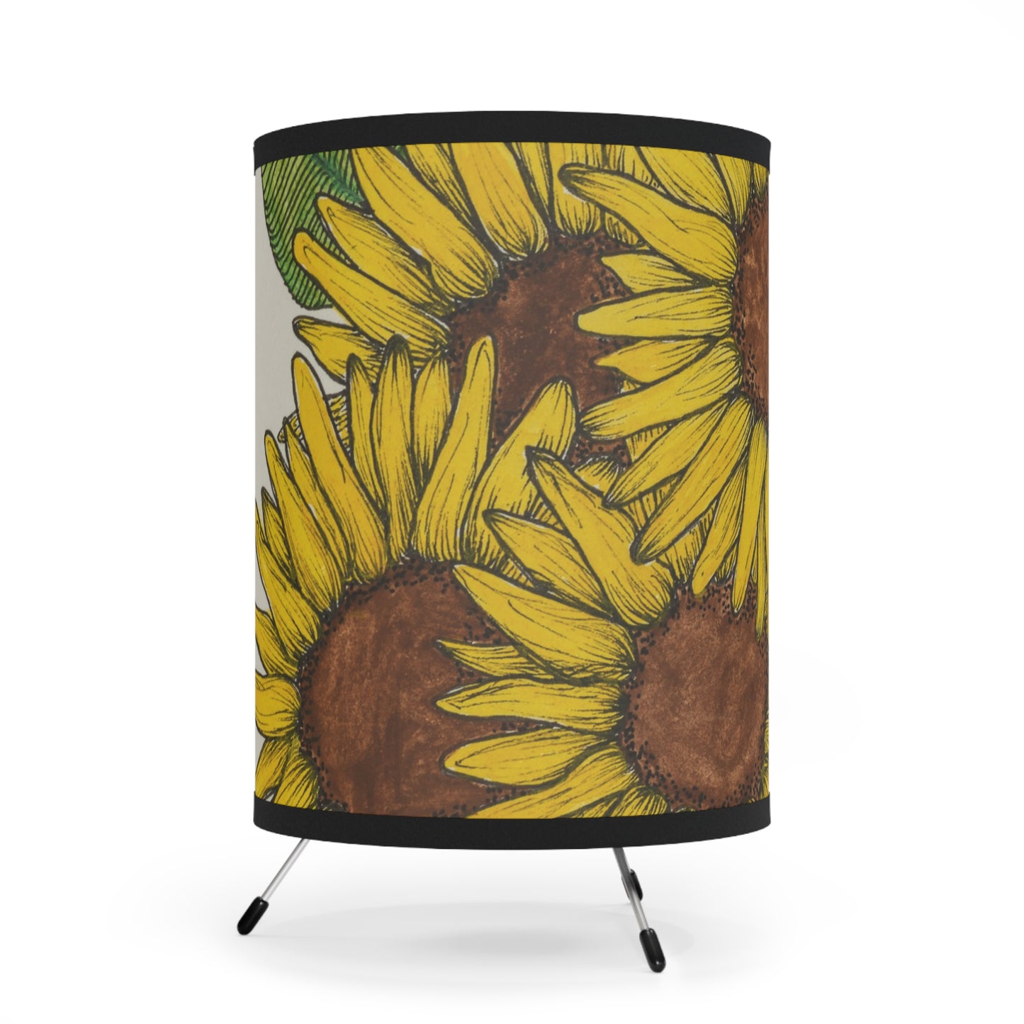 Sunflower Fields -Tripod Lamp with High-Res Printed Shade, US\CA plug