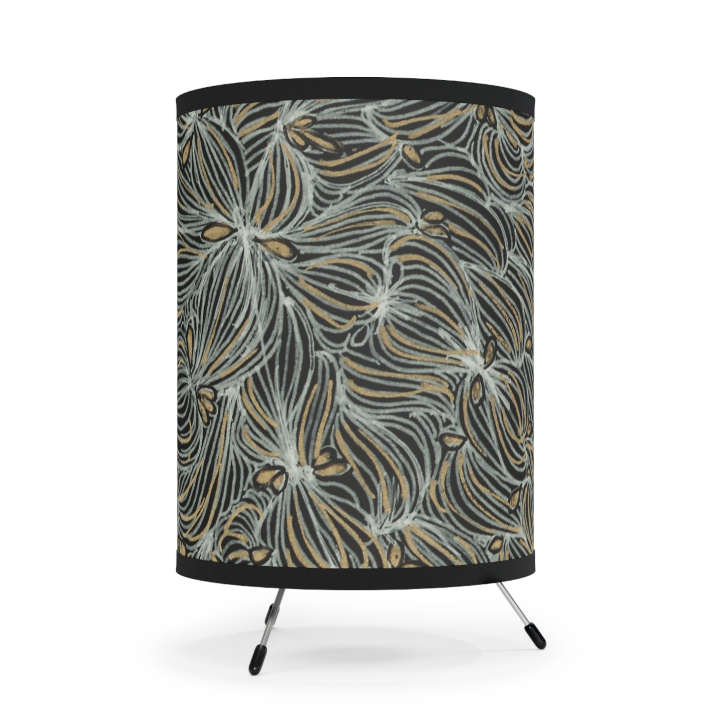 Flecks of Gold -Tripod Lamp with High-Res Printed Shade, US\CA plug