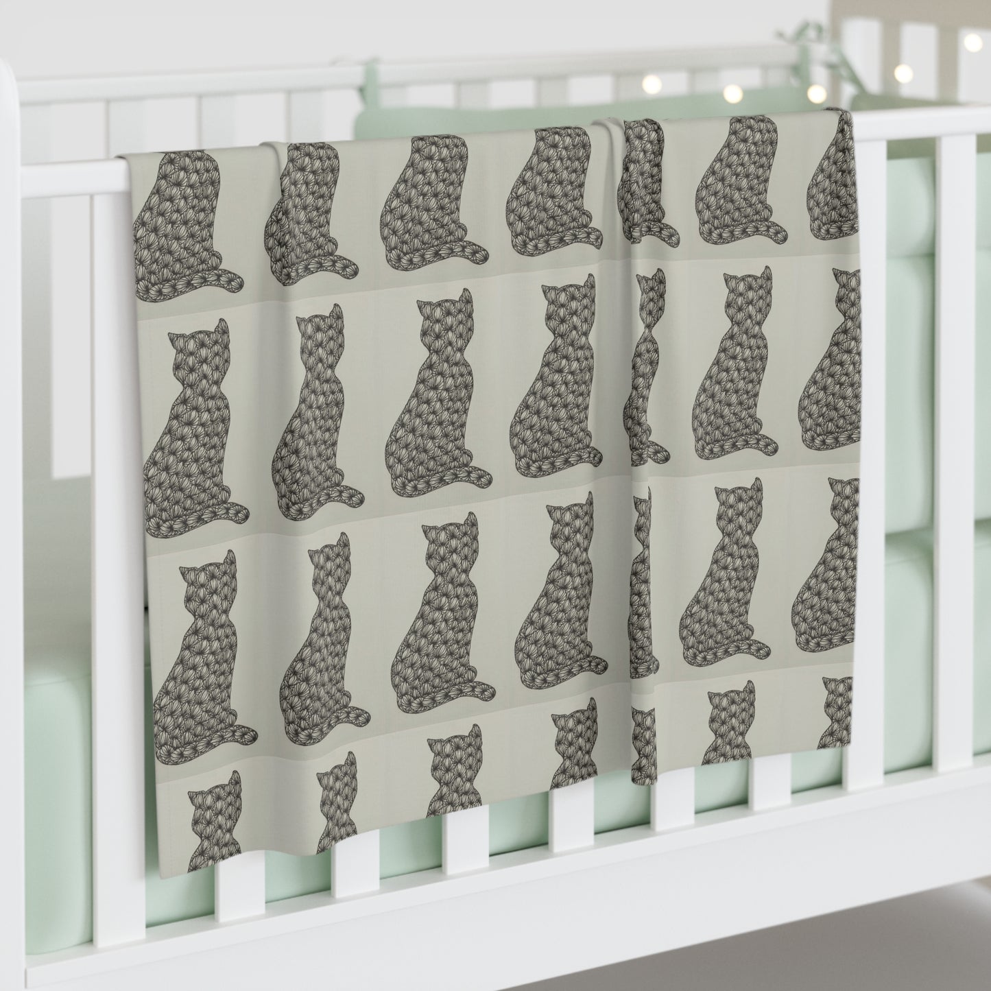 Zentangle Kitty -Baby Swaddle Blanket