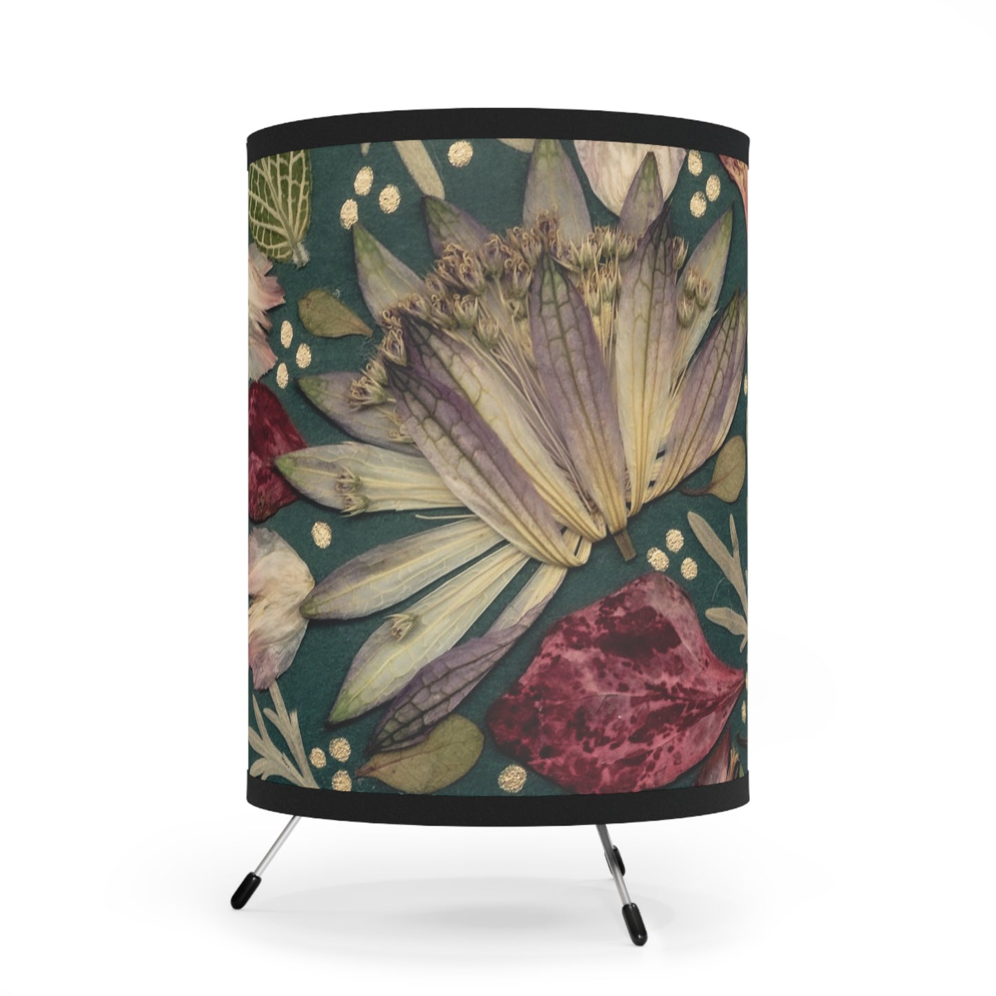 Green & Serene -Tripod Lamp with High-Res Printed Shade, US\CA plug