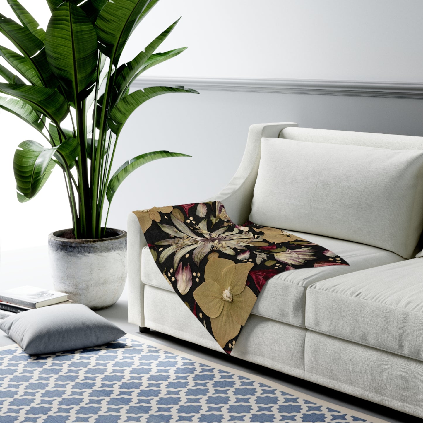 Flowers & Fireworks -Baby Swaddle Blanket