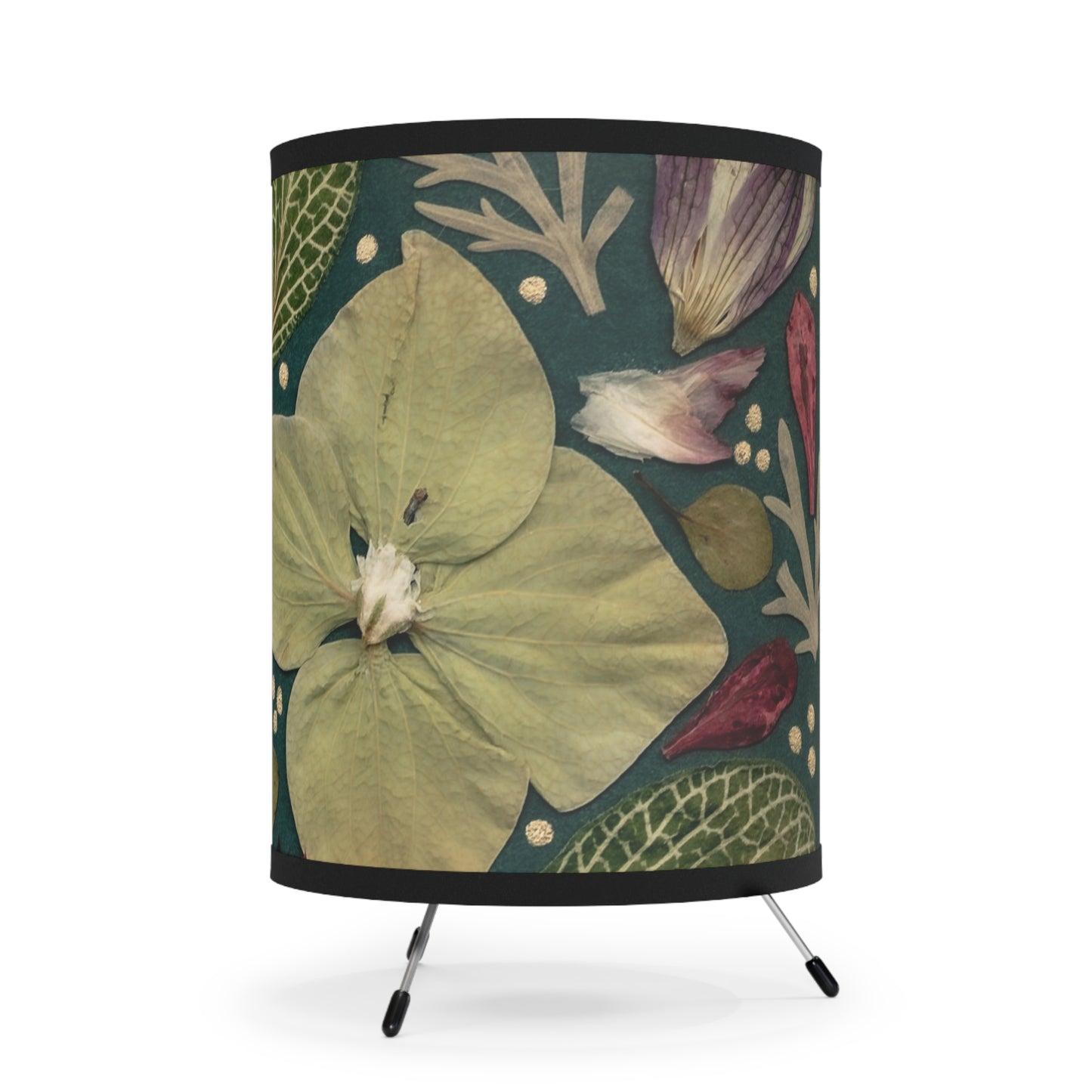 Green & Serene -Tripod Lamp with High-Res Printed Shade, US\CA plug