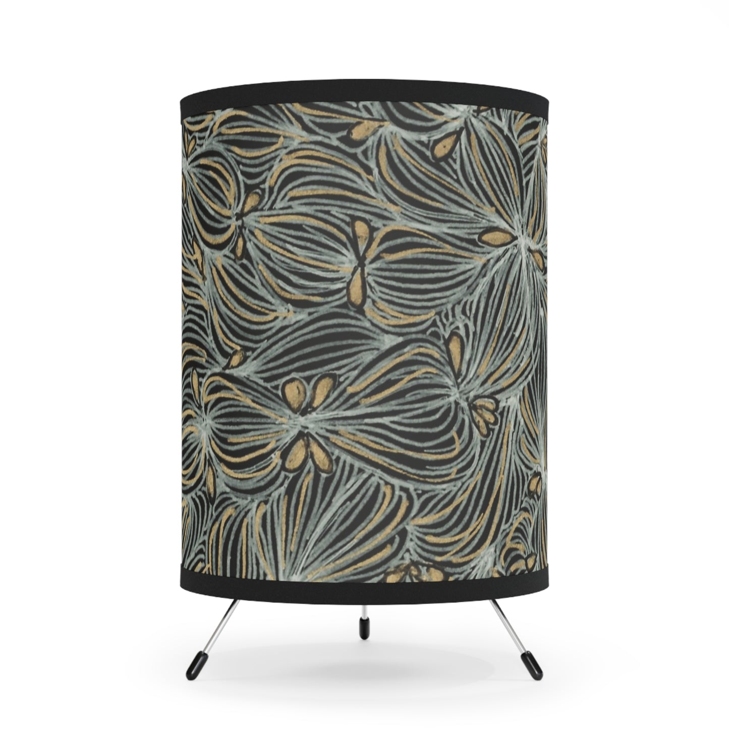 Flecks of Gold -Tripod Lamp with High-Res Printed Shade, US\CA plug