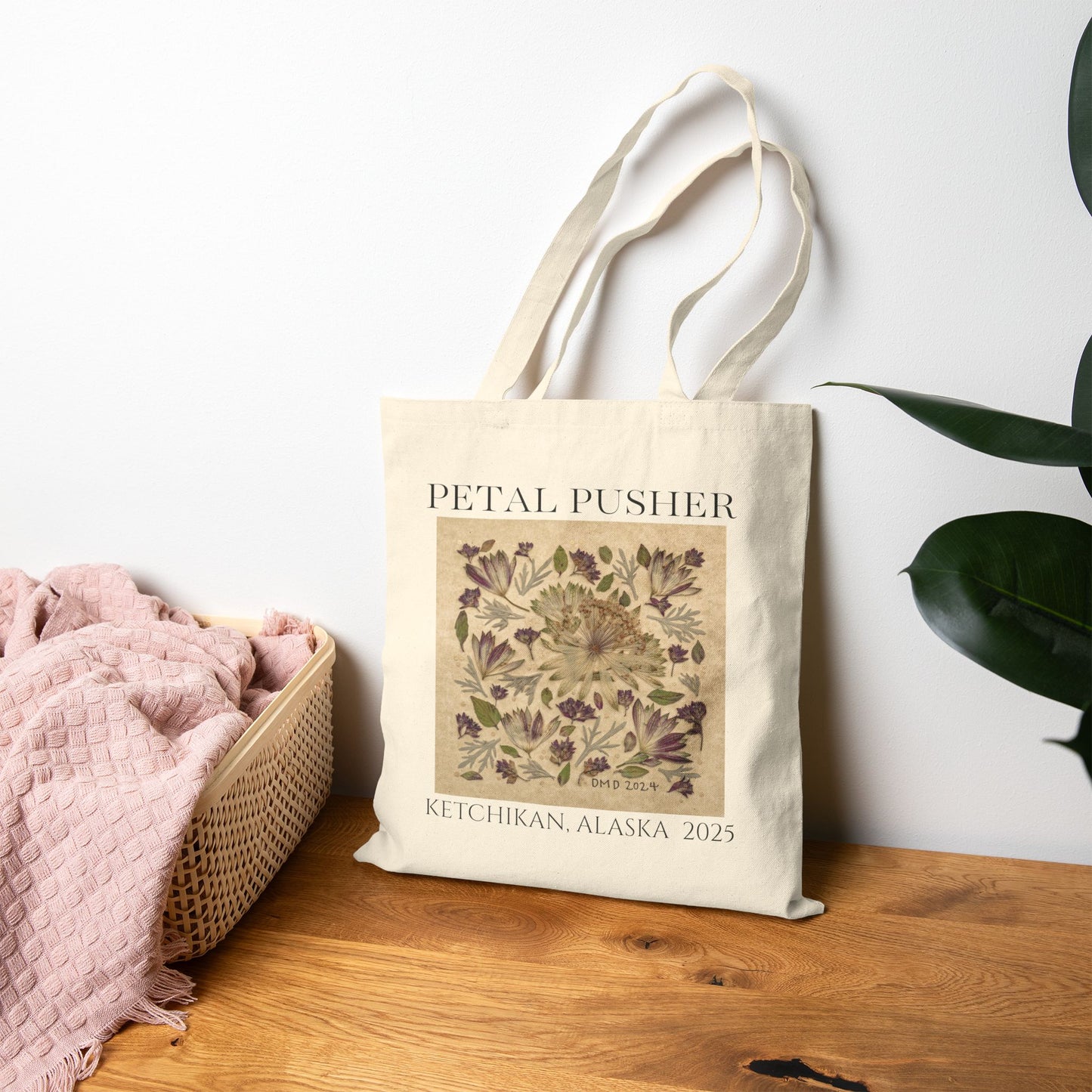Flowery Fireworks AK -Neutral Canvas Tote Bag