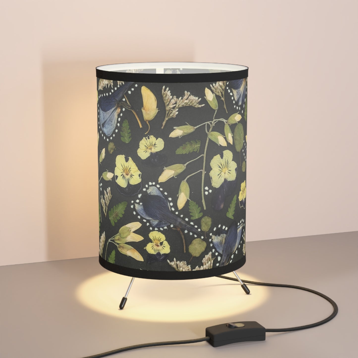 Fields of Golds & Blues -Tripod Lamp with High-Res Printed Shade, US\CA plug