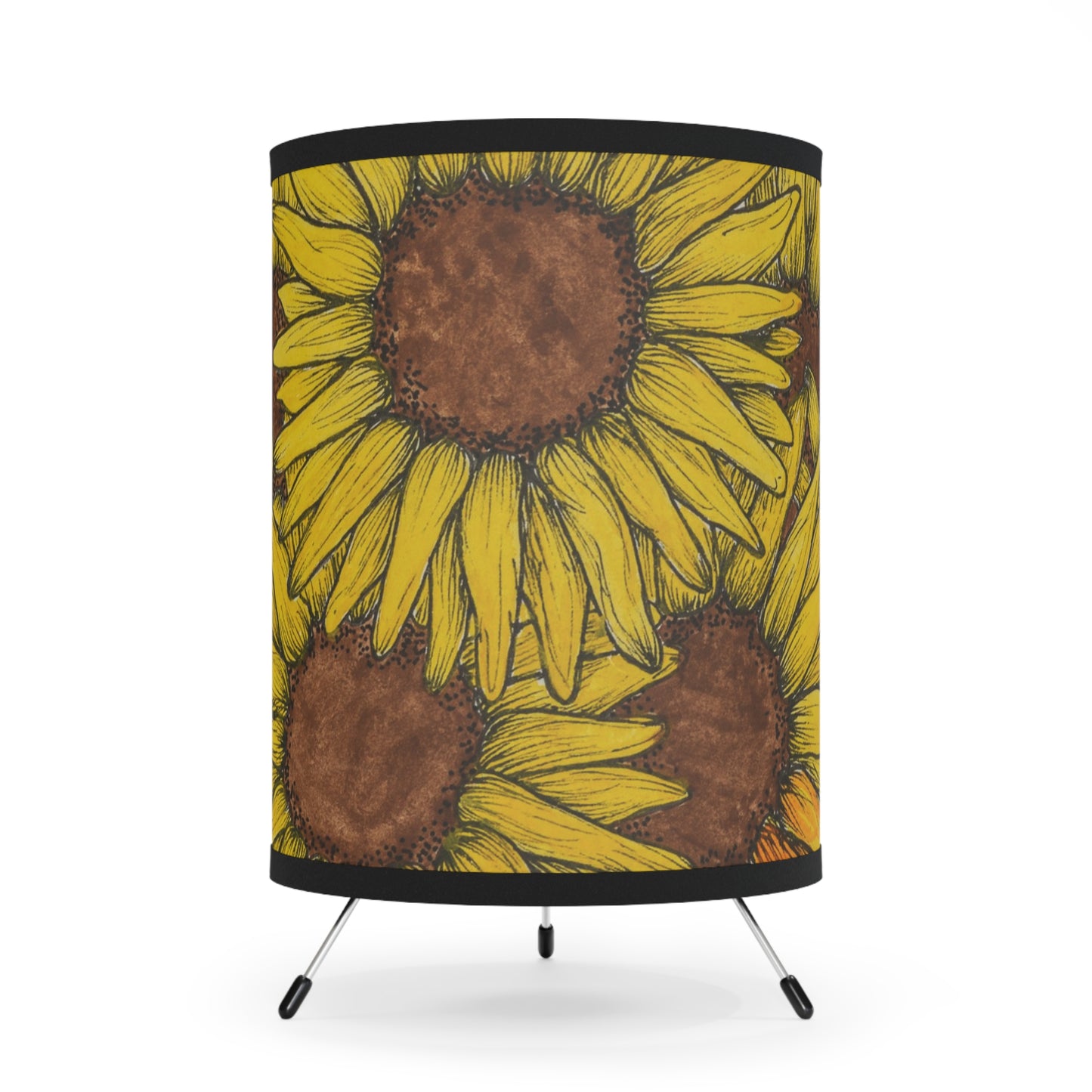Sunflower Fields -Tripod Lamp with High-Res Printed Shade, US\CA plug