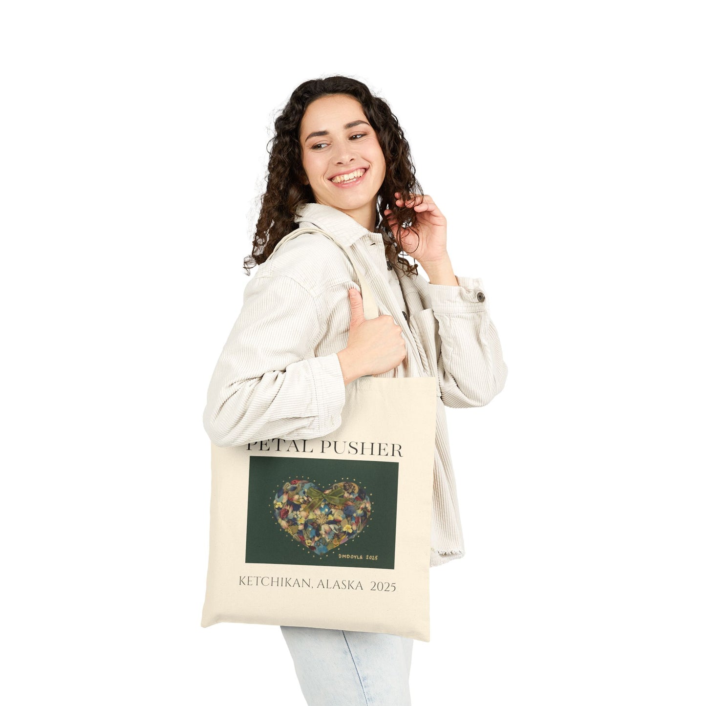 Wrapped with a Bow AK -Neutral Canvas Tote Bag