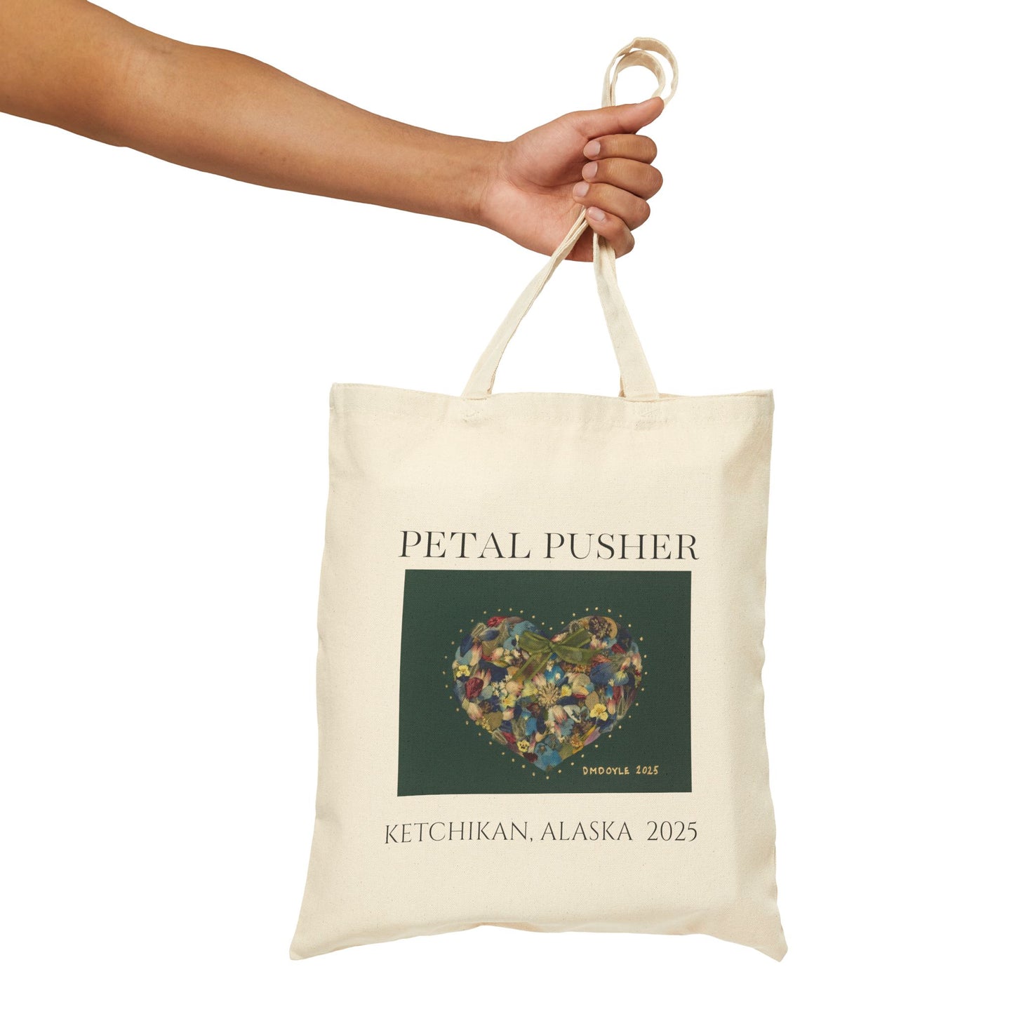 Wrapped with a Bow AK -Neutral Canvas Tote Bag