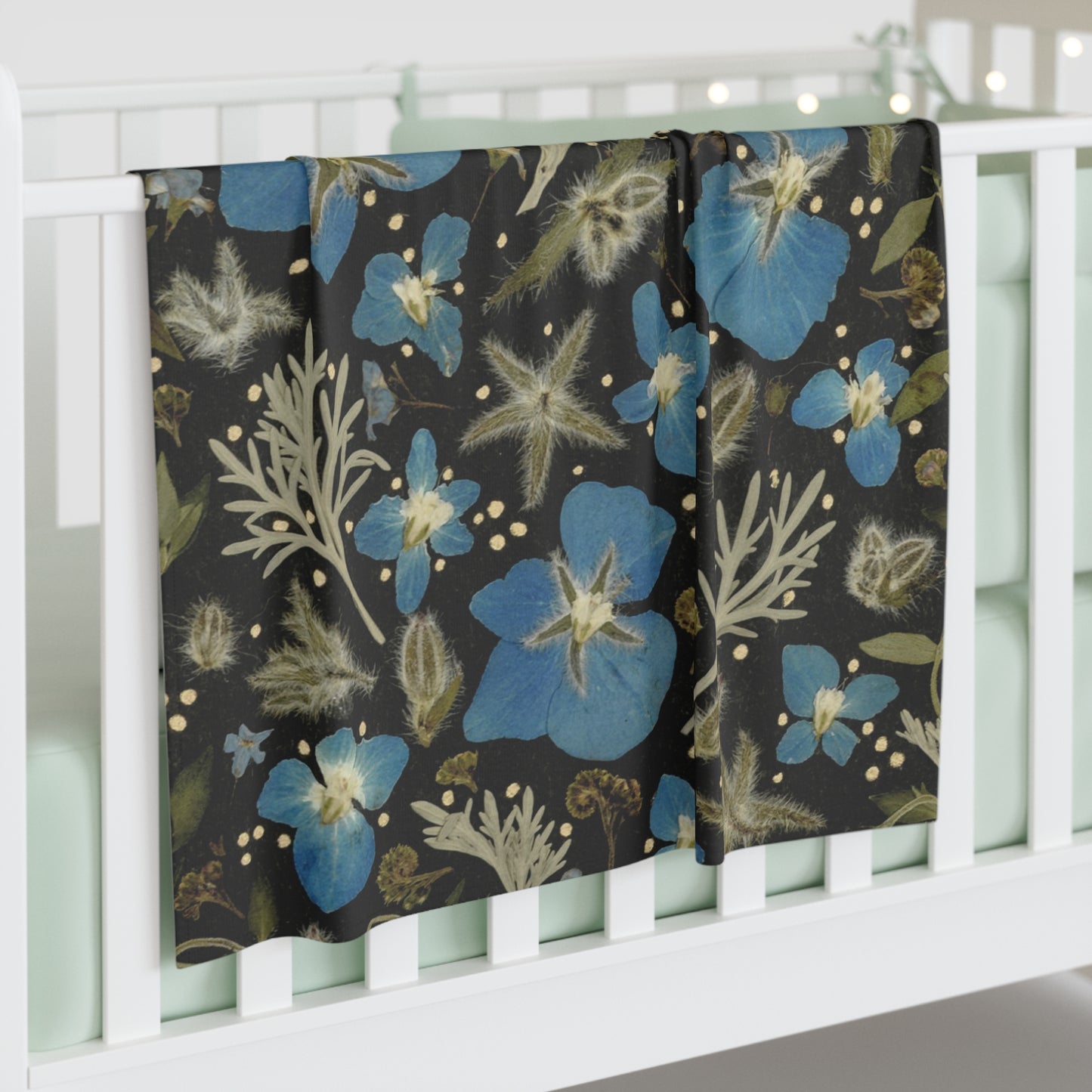 Blues & Fuzzies -Baby Swaddle Blanket