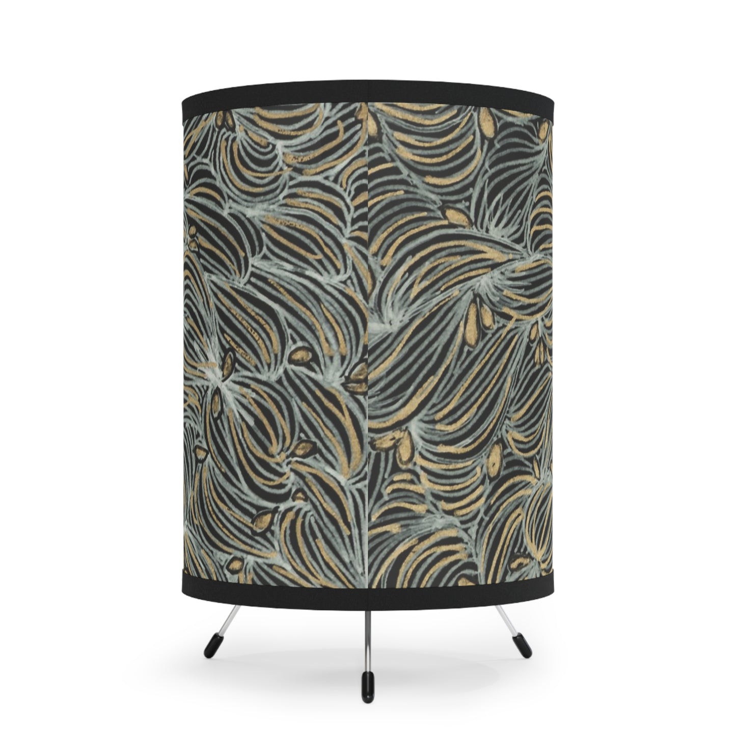 Flecks of Gold -Tripod Lamp with High-Res Printed Shade, US\CA plug
