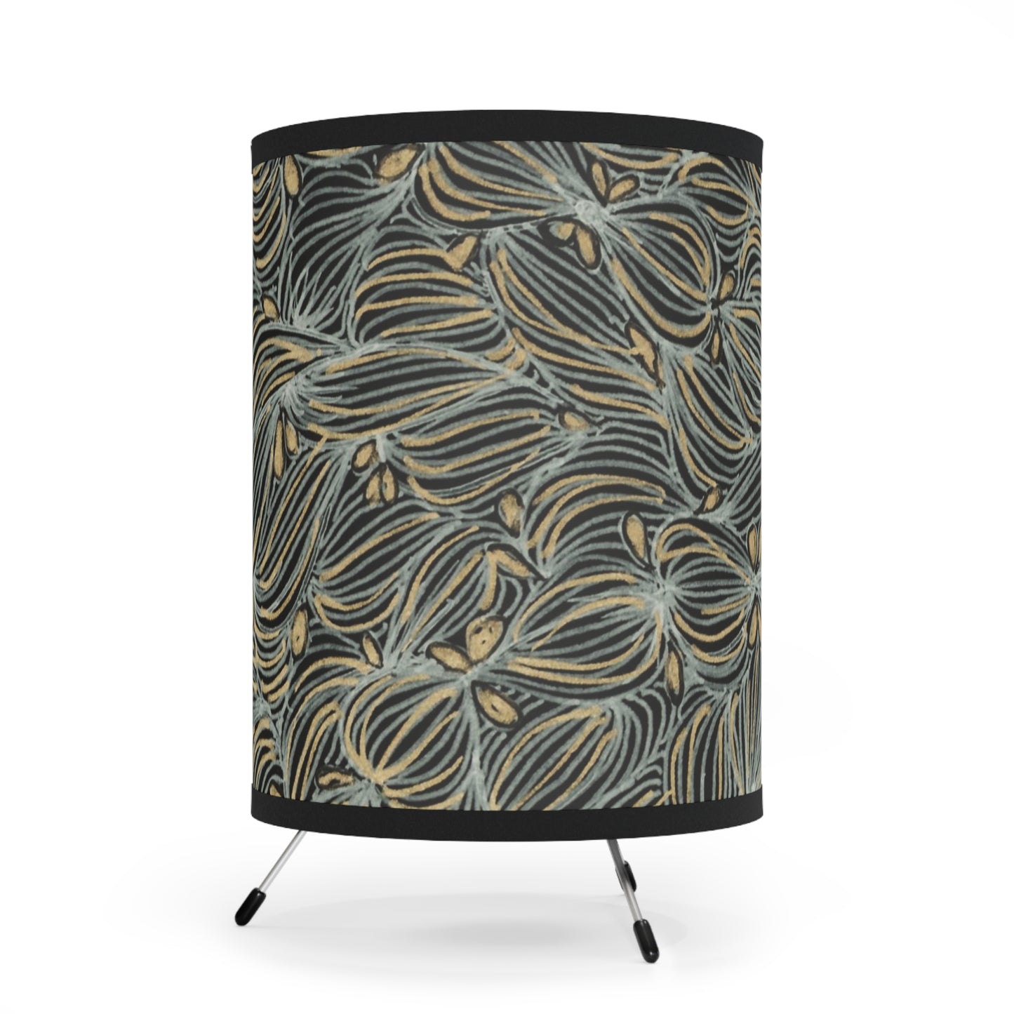 Flecks of Gold -Tripod Lamp with High-Res Printed Shade, US\CA plug