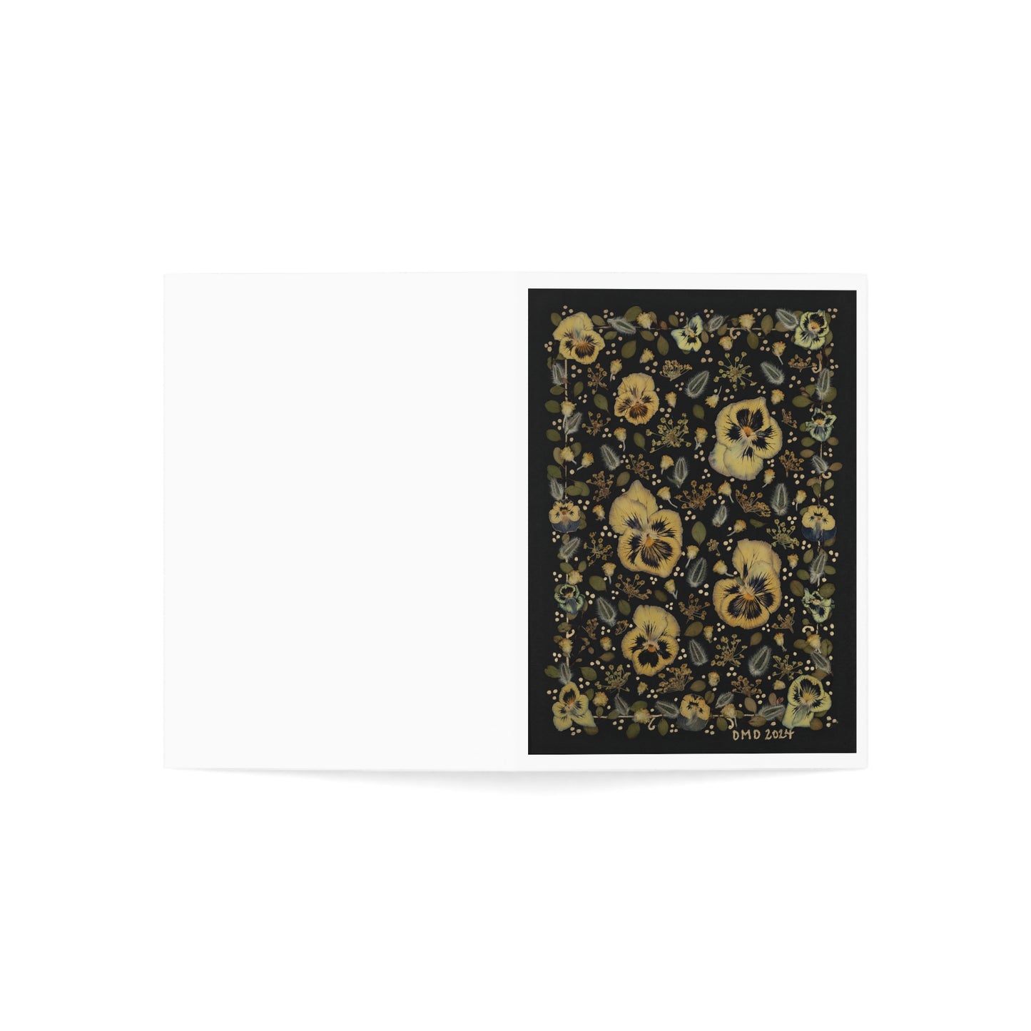 Golden Pansies -Greeting Cards (1, 10, 30, and 50pcs)