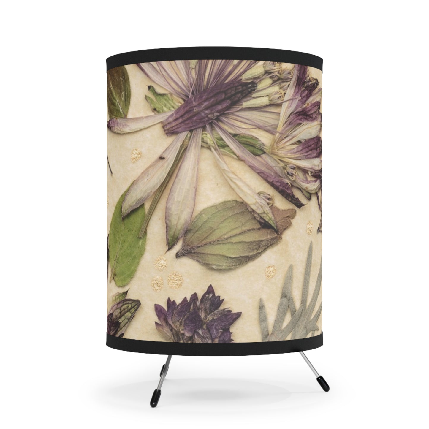 Earthy Petals -Tripod Lamp with High-Res Printed Shade, US\CA plug