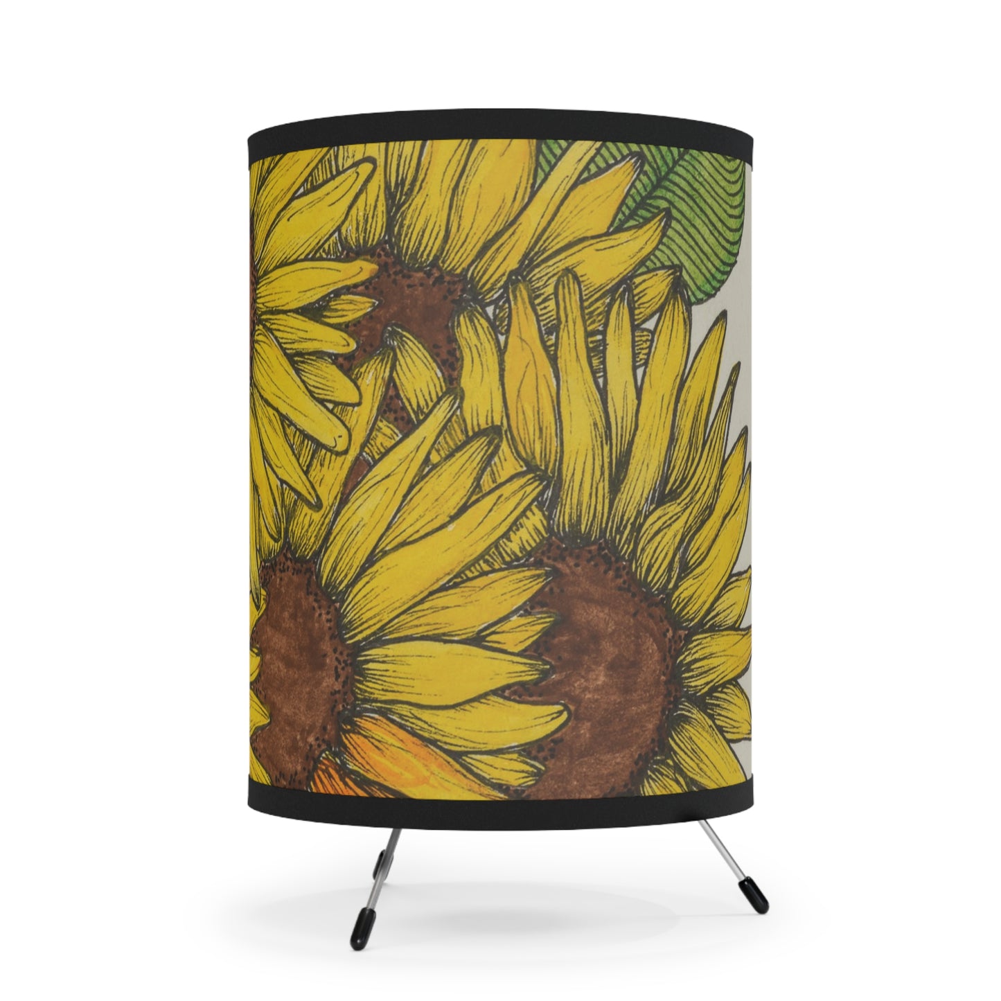 Sunflower Fields -Tripod Lamp with High-Res Printed Shade, US\CA plug