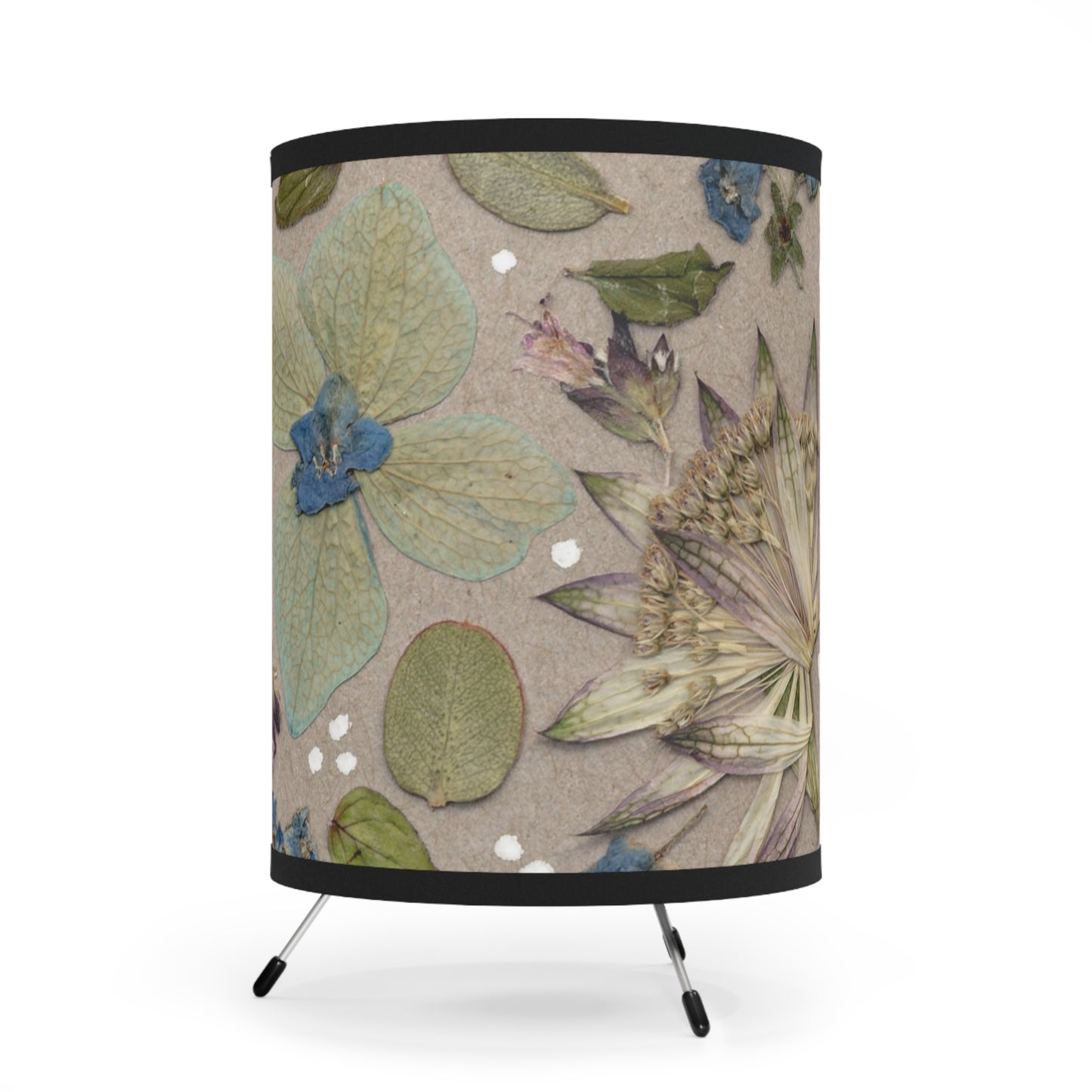 Earthy Botanicals -Tripod Lamp with High-Res Printed Shade, US\CA plug