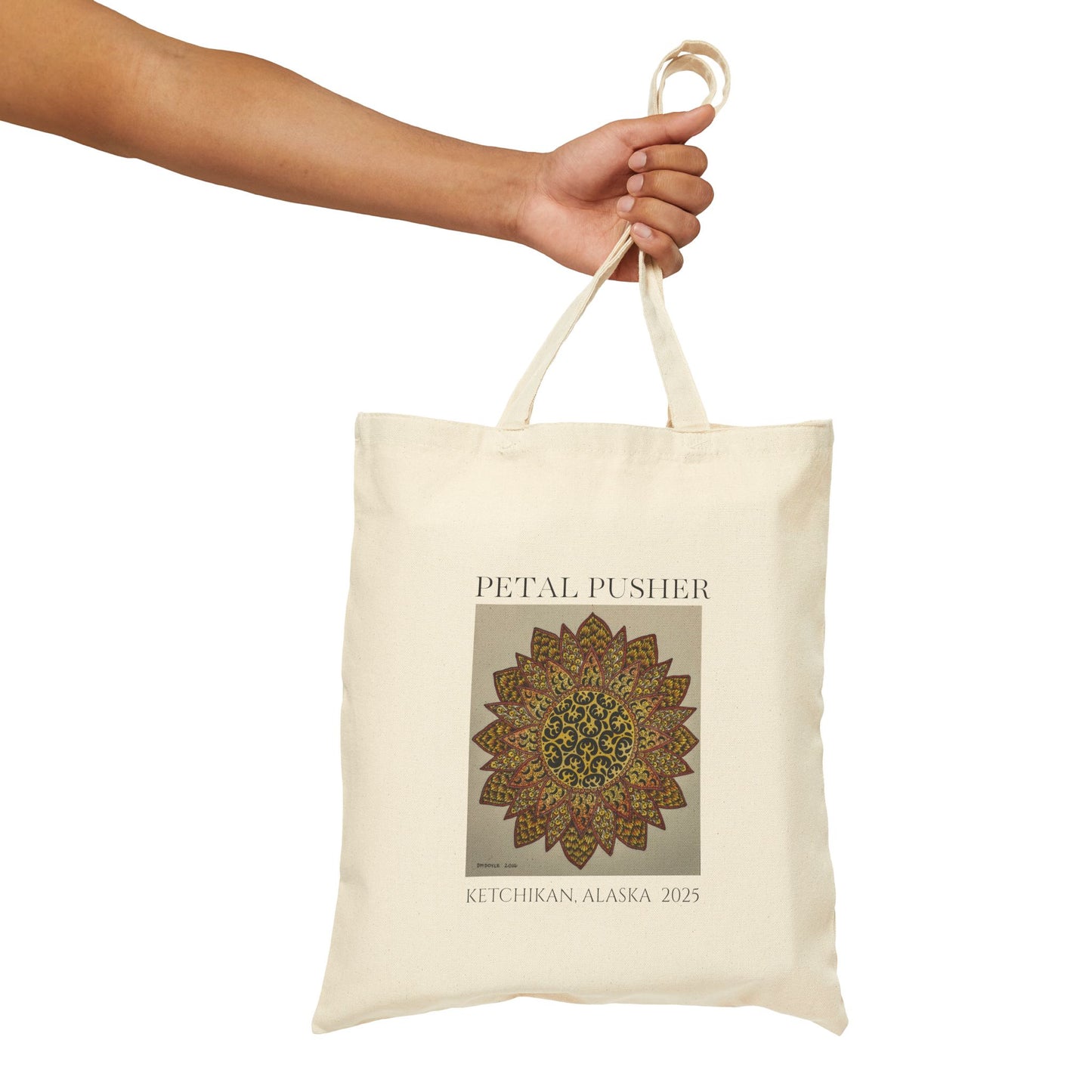 Zentangle Sun AK -Neutral Canvas Tote Bag