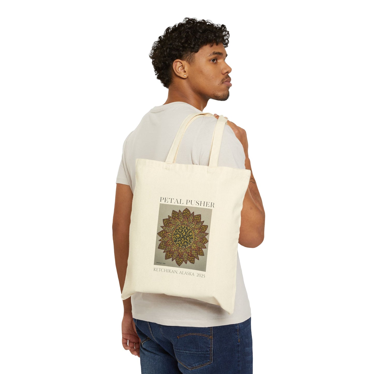 Zentangle Sun AK -Neutral Canvas Tote Bag