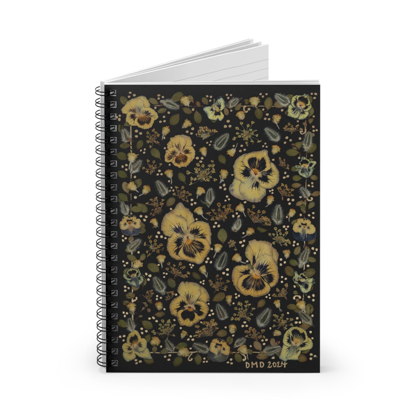 Golden Pansies -Spiral Notebook - Ruled Line