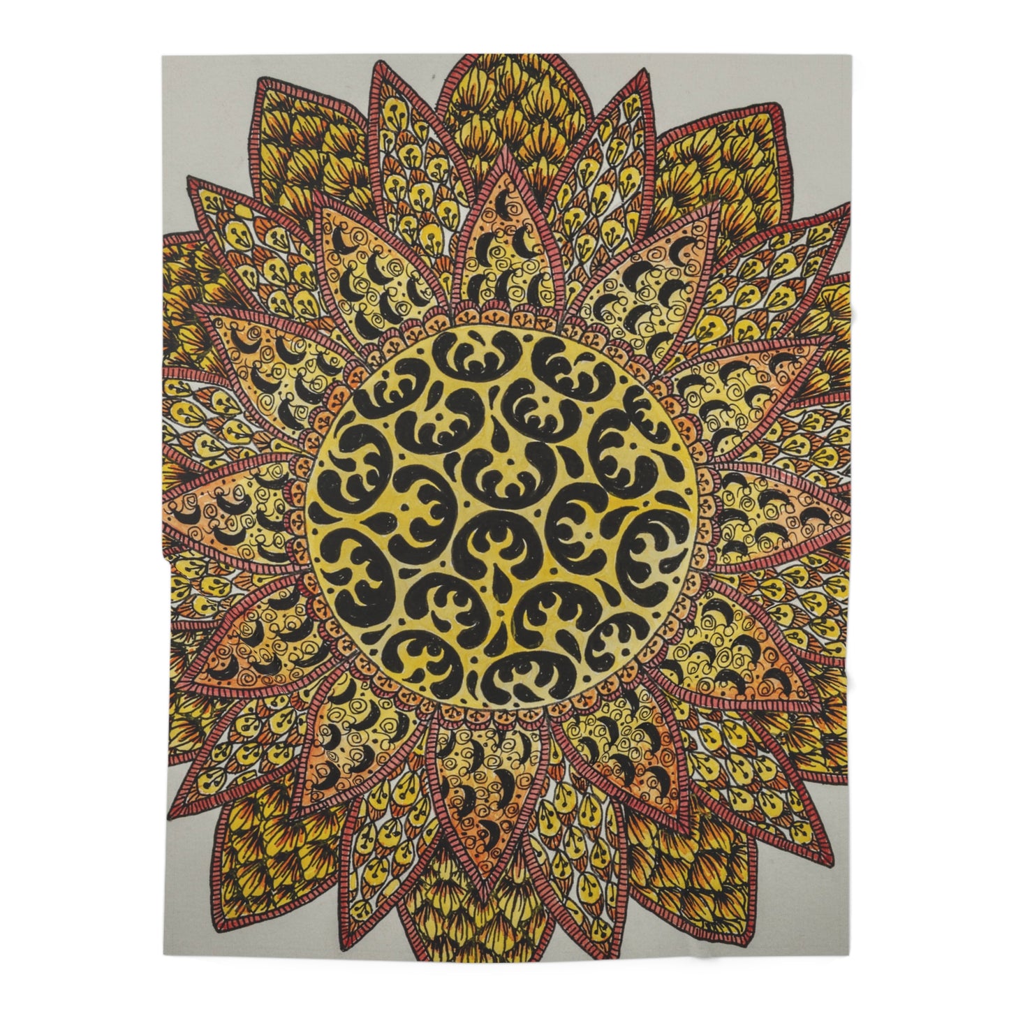 Bright Zentangle Sun -Baby Swaddle Blanket