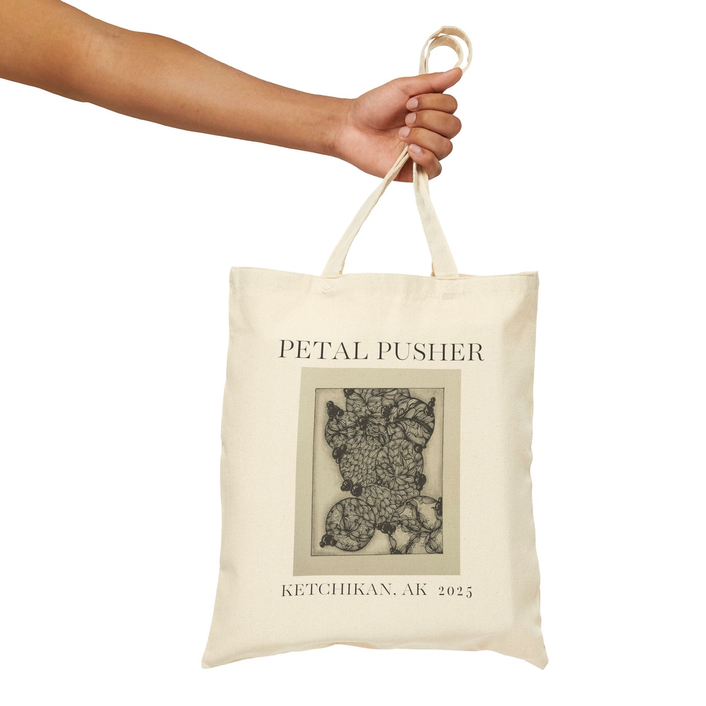 Zenny Abstract AK -Neutral Cotton Canvas Tote Bag