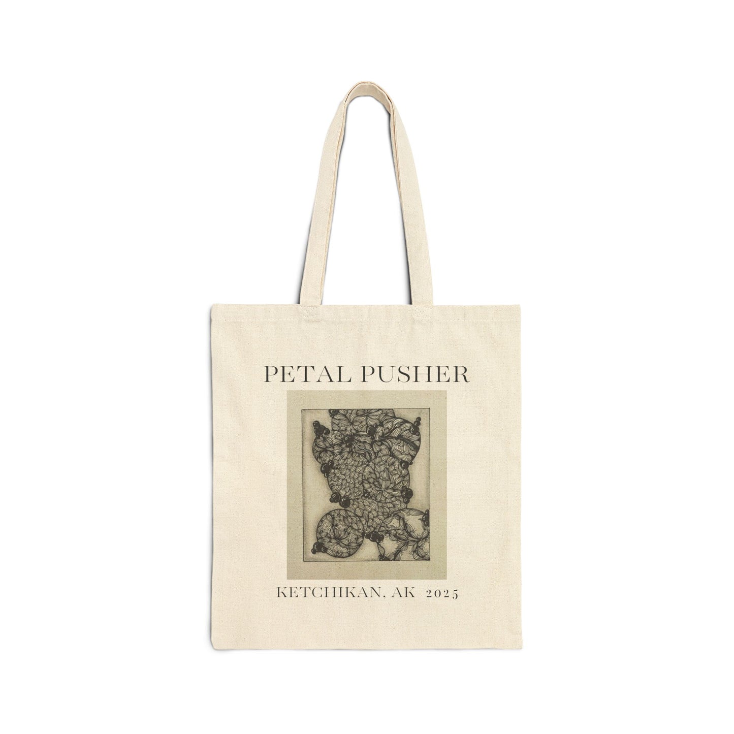 Zenny Abstract AK -Neutral Cotton Canvas Tote Bag