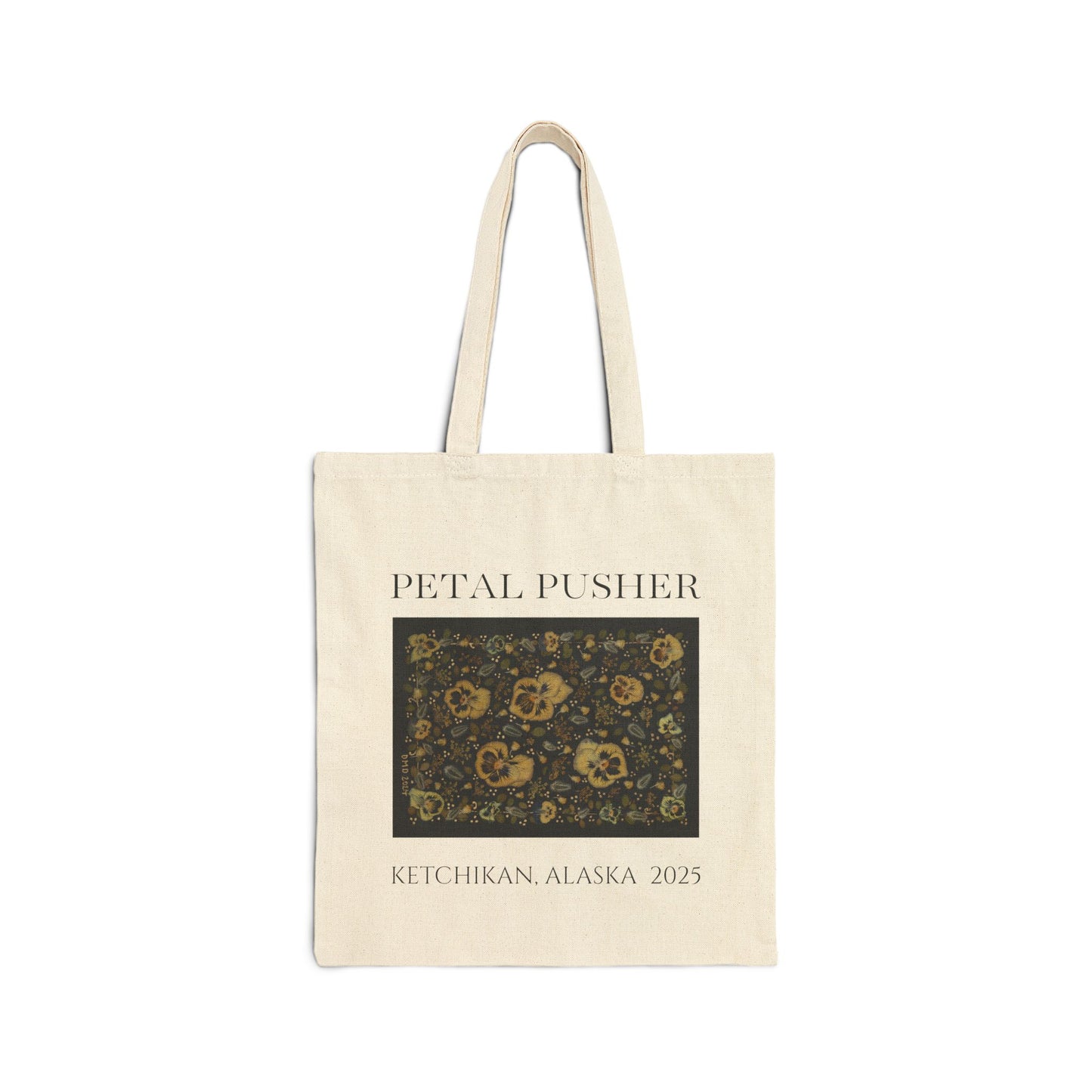 Golden Pansies AK -Neutral Canvas Tote Bag