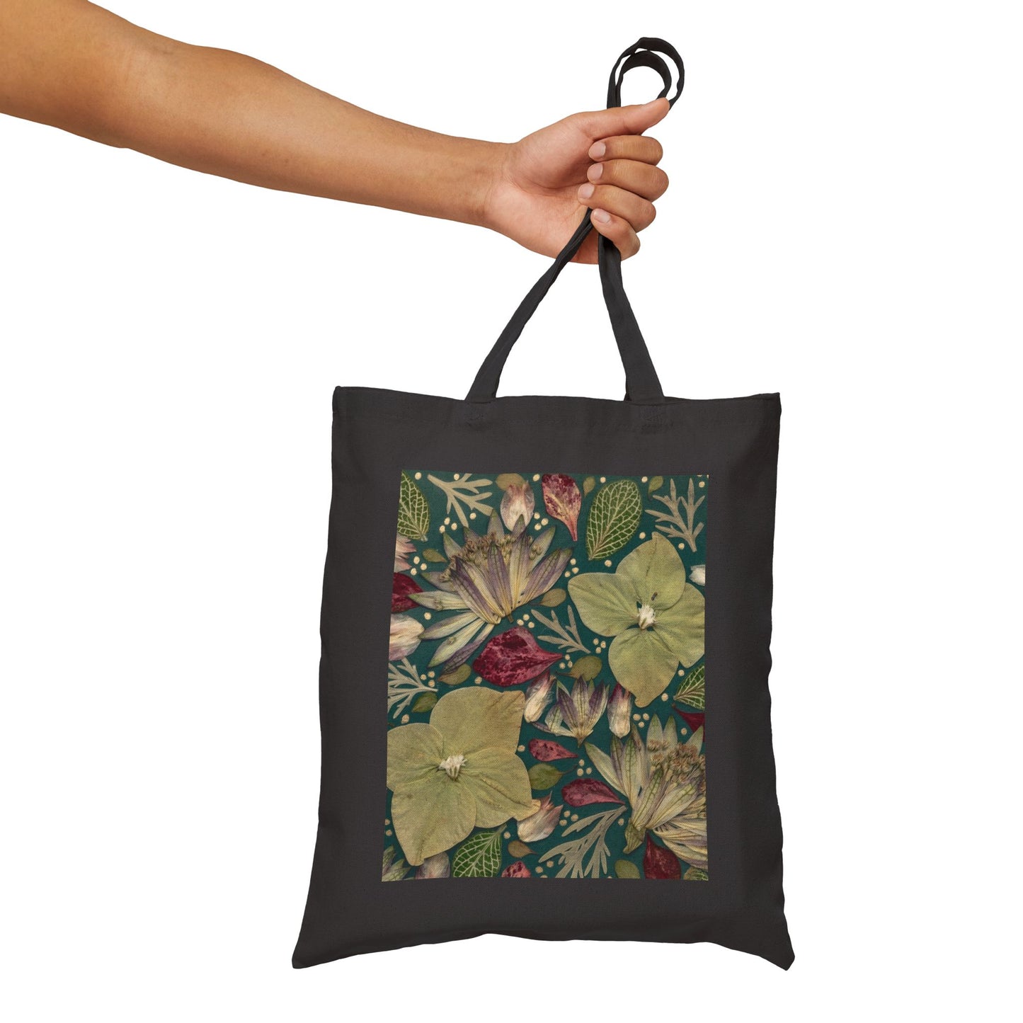 Emerald Floral Forest -Canvas Tote Bag