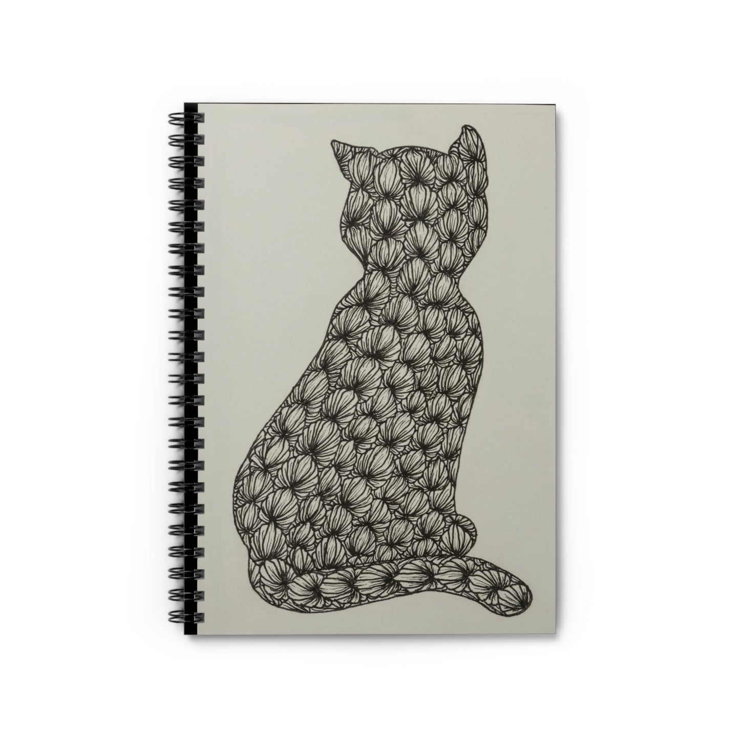 Zentangle Kitty- Spiral Notebook - Ruled Line