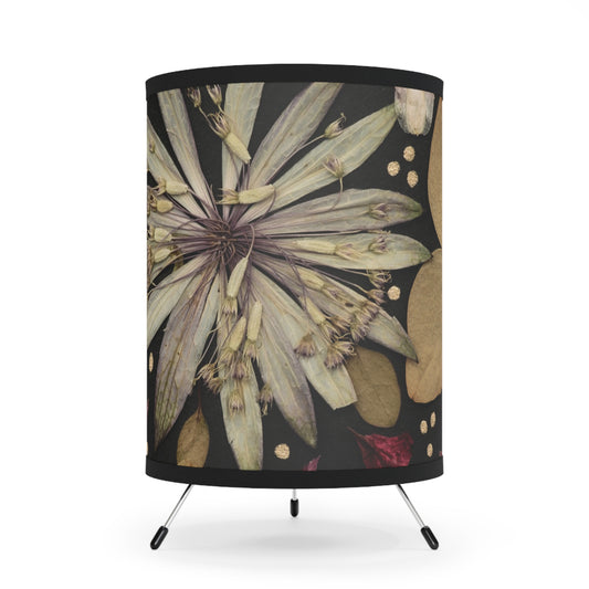 Flower Fields in the Dark -Tripod Lamp with High-Res Printed Shade, US\CA plug