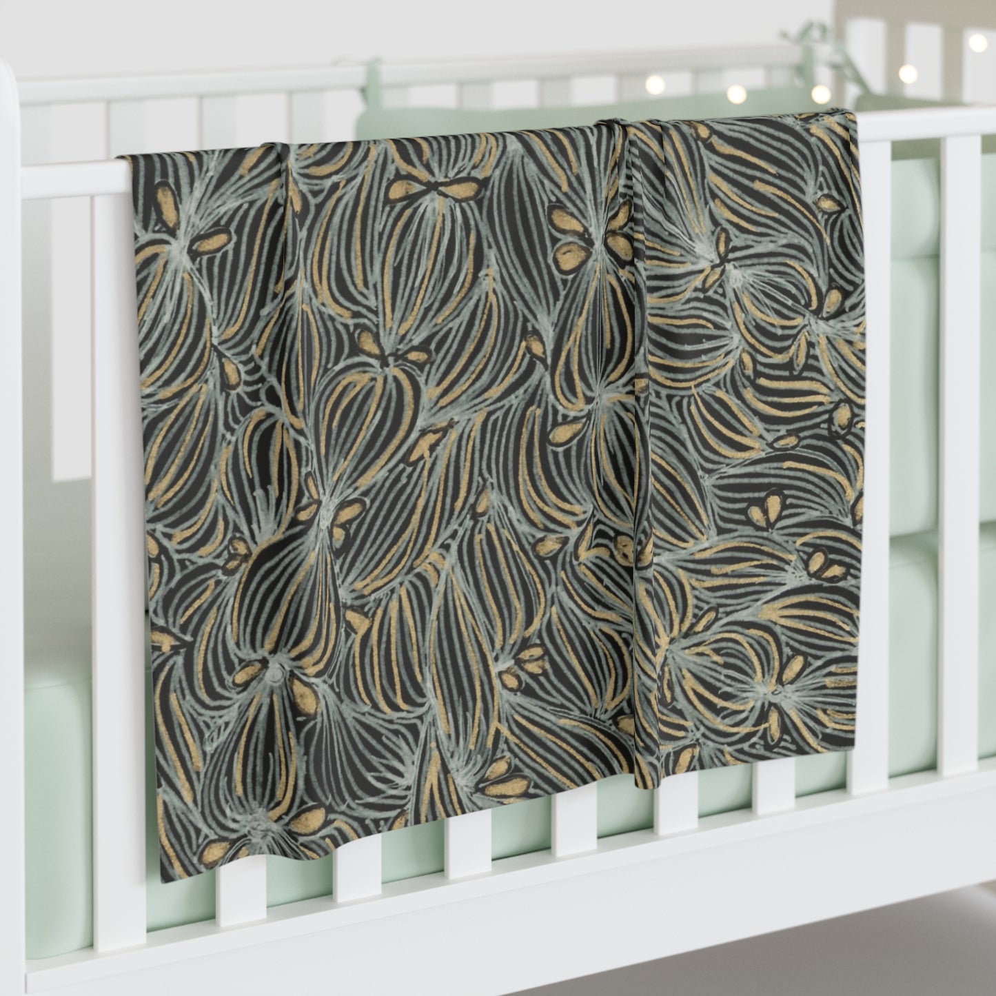 Golden Zentangle -Baby Swaddle Blanket