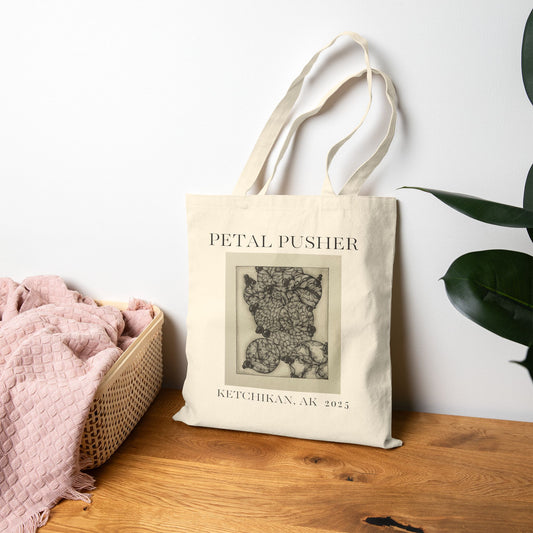 Zenny Abstract AK -Neutral Cotton Canvas Tote Bag