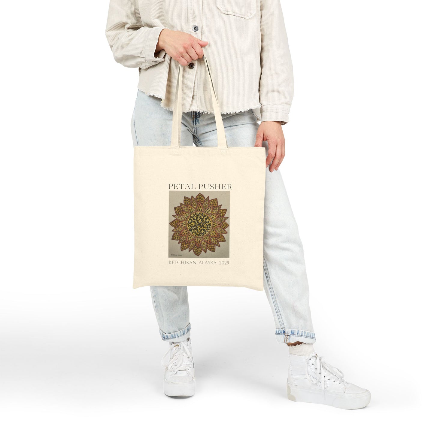 Zentangle Sun AK -Neutral Canvas Tote Bag