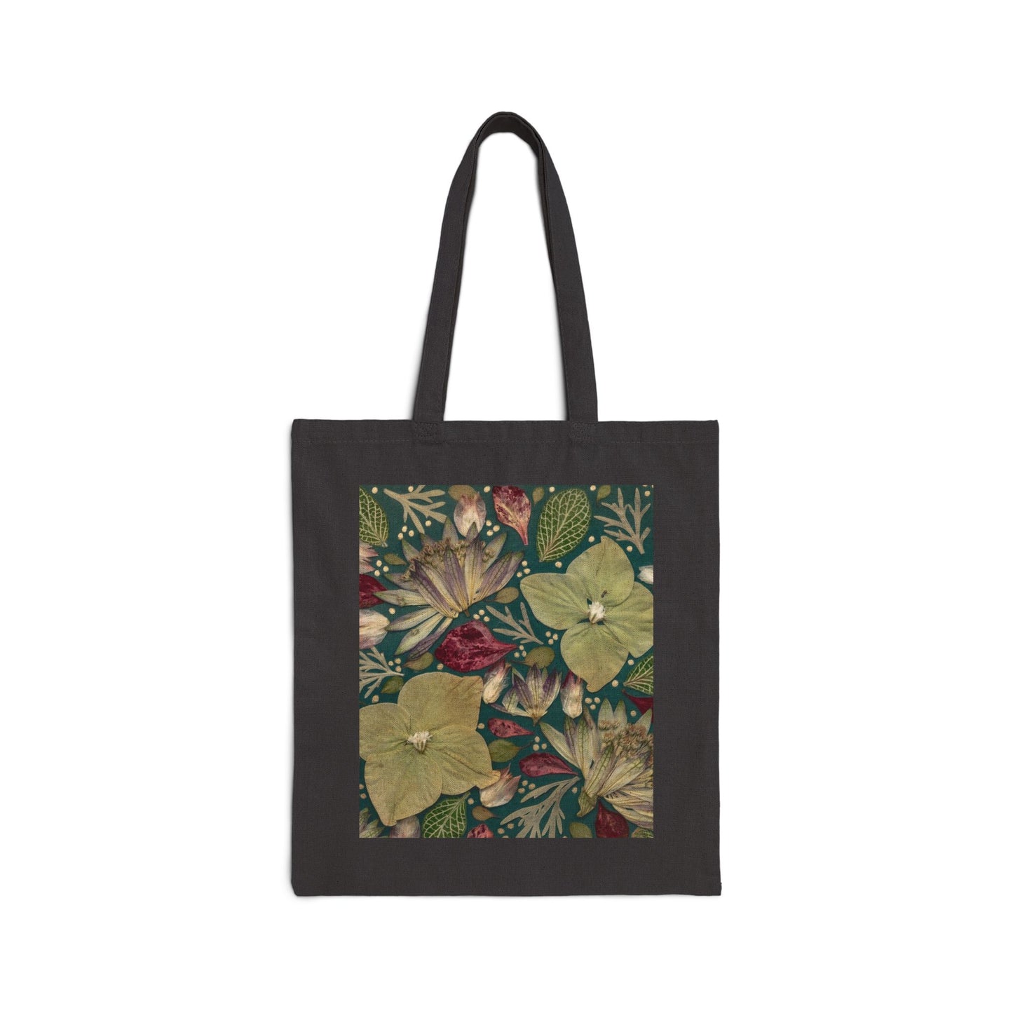 Emerald Floral Forest -Canvas Tote Bag