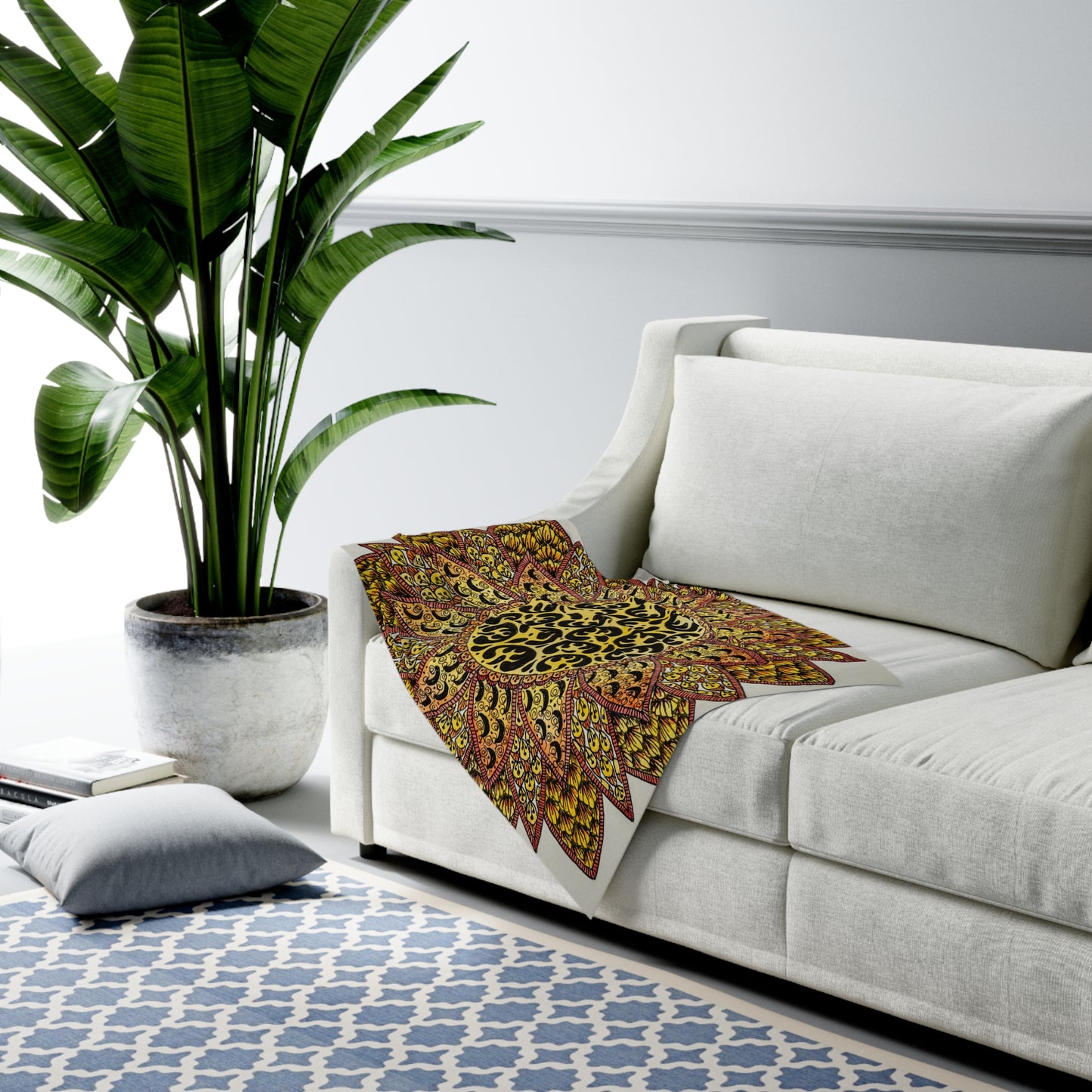 Bright Zentangle Sun -Baby Swaddle Blanket