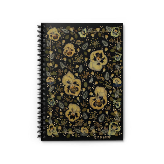 Golden Pansies -Spiral Notebook - Ruled Line