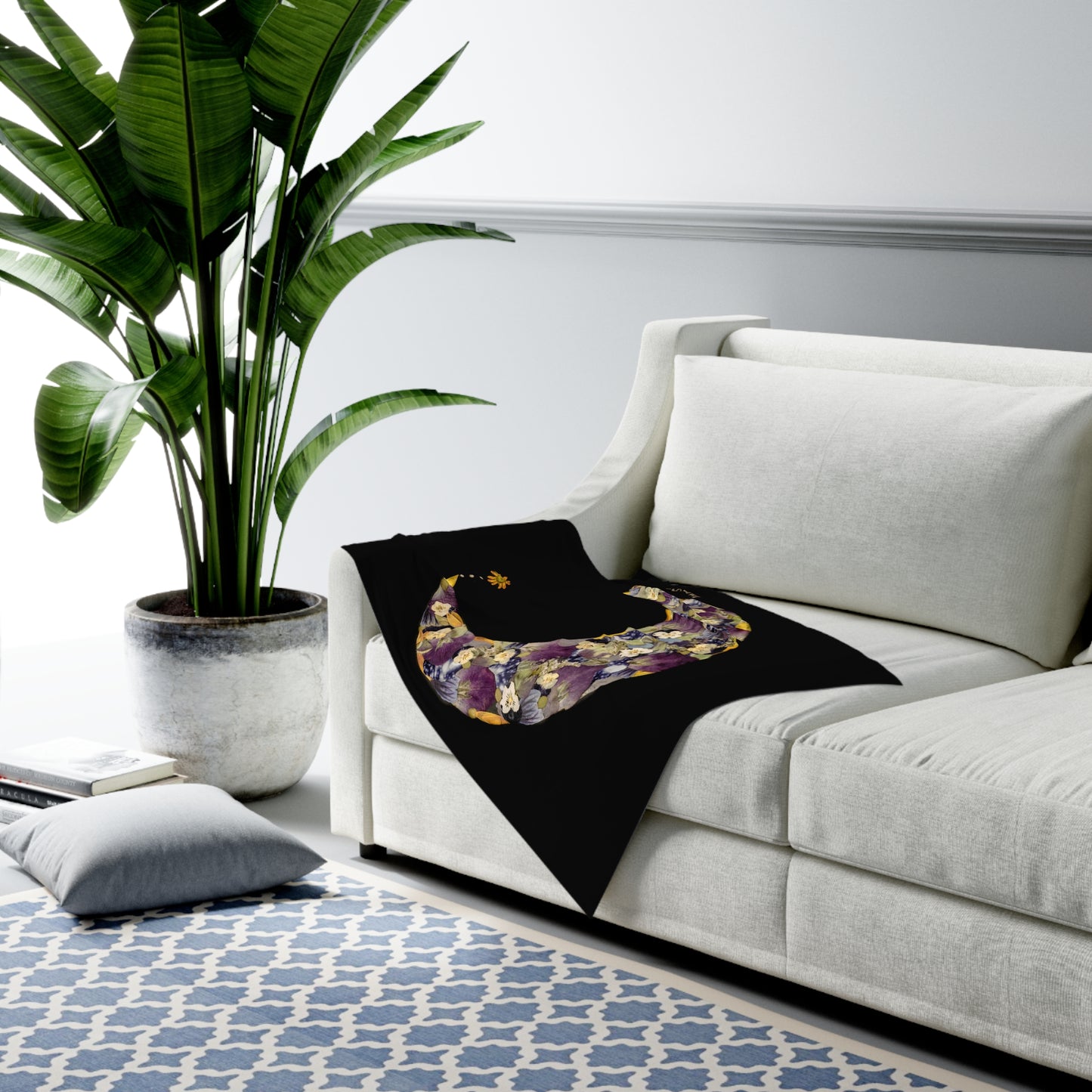 Botanical Moonscape -Baby Swaddle Blanket